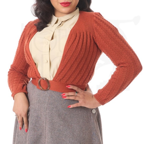 House of Foxy Sweaters - NWT House of Foxy Datemaker Cardigan in Rust